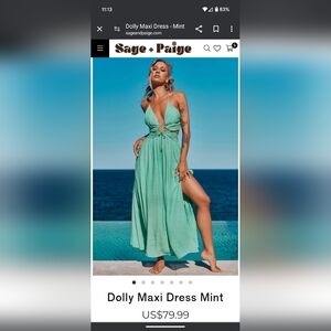 Sage and Paige Dolly Maxi Dress Mint